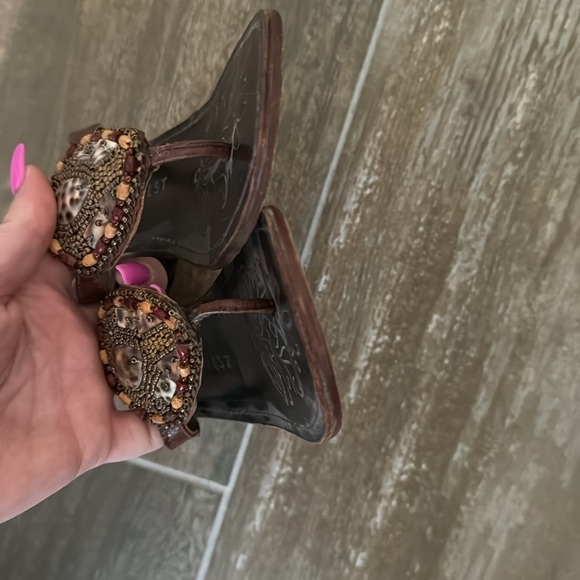 Nine West unique wooden sandals size 7 - Picture 8 of 10